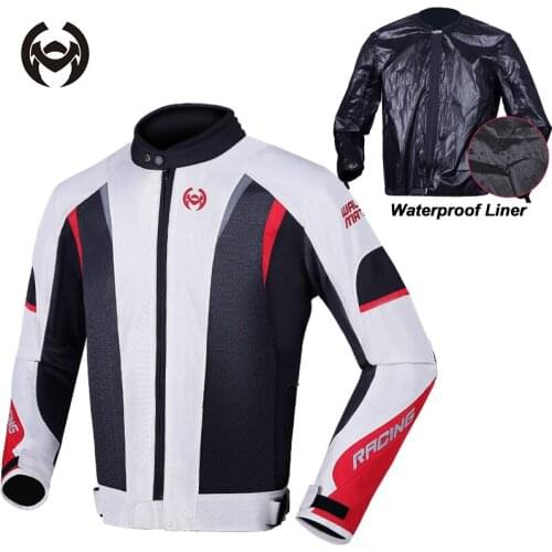 Rainproof Waterproof Lining Summer Motorcycle Jacket Mesh Breathable Motorcycle Riding Jacket With Removable Protectors S-4XL
