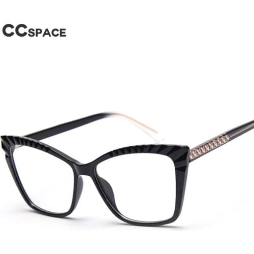 49818 Cat Eye Anti Blue Light Optical Glasses Frames Men Women Crystal Trim TR90 Fashion Computer Eyeglasses