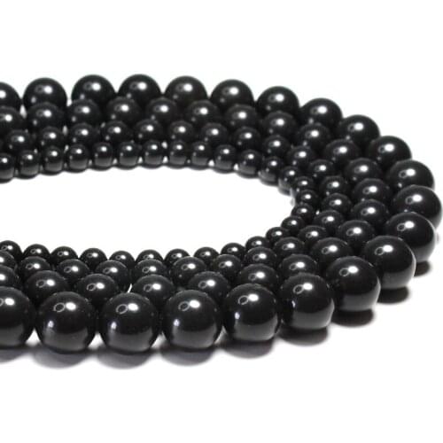 Wholesale Black Chinese Graphite Loose Natural Round Stone Beads For Jewelry Making DIY Bracelet Necklace 6 8 10MM 15