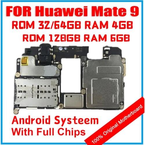 Originele Getest Werken Voor Huawei Mate 9 Moederbord Printplaat, vervanging Voor Huawei Mate 9 Logic Board Met Volledige Chips