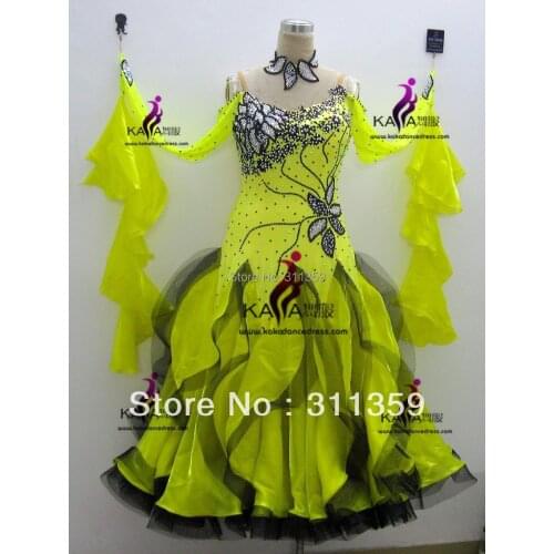 KAKA DANCE B13043,Silk Organza Fabric Ballroom Standard Dance Dress,Waltz Dance Competition Dress,Women,Girl,DanceDress Ballroom
