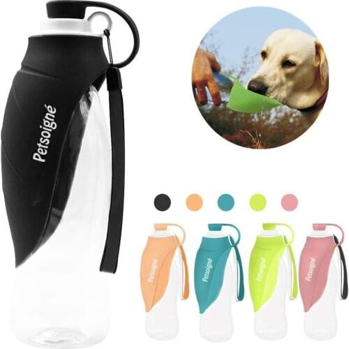 Portable Dog Water Bottle in Silicone Pet Water Bottles Foldable for Travel Walking Hiking