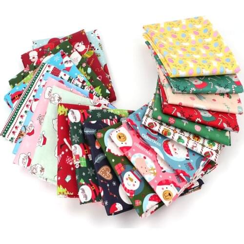 Christmas Theme Cotton Fabric Santa Claus Printed Cloth Sheet By The Meter DIY Craft Supplie for Sewing Dress Making 45*145cm