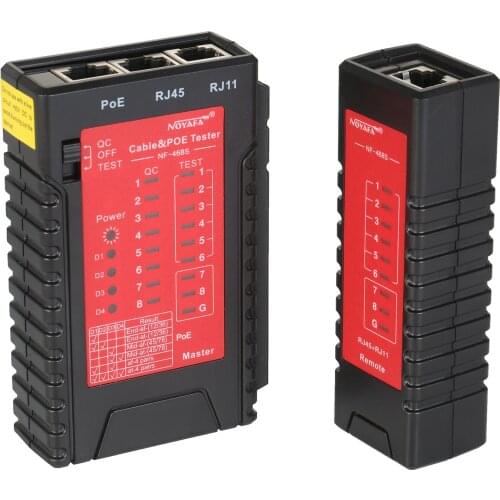 NOYAFA RJ45 RJ11 Network Cable & PoE Tester Line Tester Lan Ethernet Cable Tester for Cat5/5e/6/6a(UTP/STP) Cat3(6P2C/6P4C/6P6C)