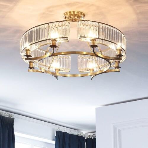 Modern Indoor Pendant With Crystal And Luster Decoration Hanging Chandelier for Home Hotel Living Room Dining Room