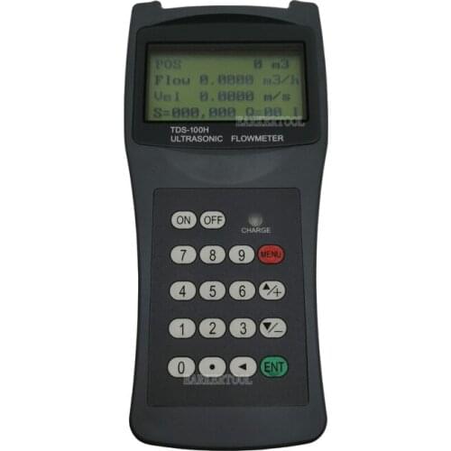 TDS-100H with S2 (DN15mm-DN100mm) Transducer Portable Ultrasonic Flow Meter Waterproof liquid Flowmeters handheld