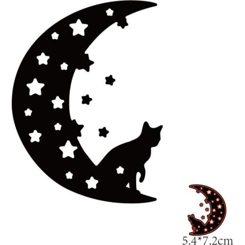 TOP EXPRESSION Halloween Moon Cat Scrapbooking Paper Die Cut Stencils Metal Craft Cutting Dies Embossing For Crads Making 2021