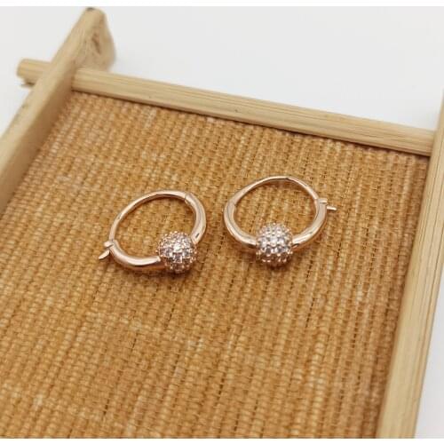 Autumn Rose Bead Earrings Pave Beads with Transparent Amphibole