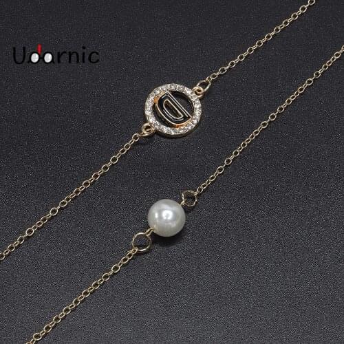 Pearl Pendant Thin Glasses Chain Gold Silver Metal Word D Design for Women Ladies Girls Sunglasses Accessories 242-018