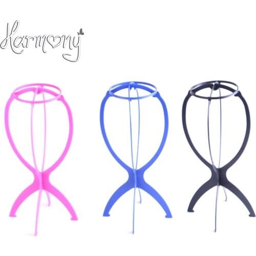 1 piece New Plastic Folding Stable Durable Wig Hair Head Hat Cap Display Holder Stand Tool Hair Accessories Black Free Shipping