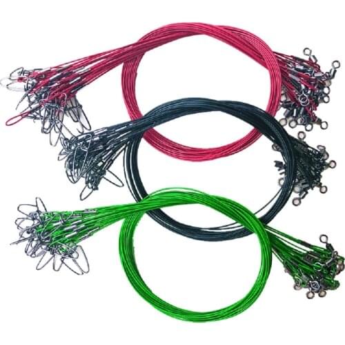 10pcs CZ Fishing Front Wire Thick Steel 1mm Diameter Pull 58kg Anti-bite Line Boat Sea Fishing Spinning Reel Accessories