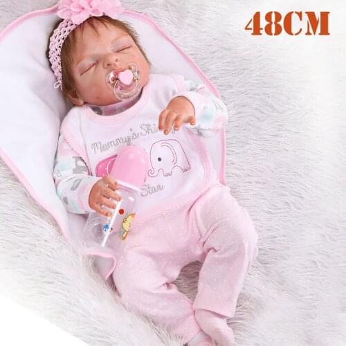 19'' Full silicone Body Reborn Babies Doll Bath Toy Lifelike Newborn rebirth girl Baby Doll Boneca bebe Reborn Menina Kid Toy