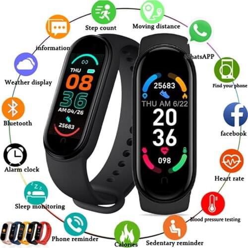 2021 M6 Smart Watch Women Men Sports Bracelet Bluetooth Smartwatch Heart Rate Fitness Tracking For Xiaomi Apple Android Watches