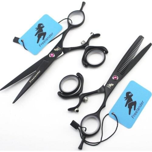 6 in. Professional Hairdressing Scissors,62HRC JP420C,CUTTING SCISSORS and THINNG SCISSOR ,360 degree rotating handle
