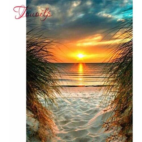 Diamond Embroidery Full Square Sunset Sea Diamond Painting Landscape Diamond Mosaic Rhinestones Picture Kits Craft Kit
