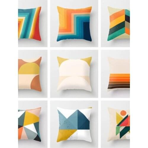 Car Waist Pillowcase Peach Skin Geometric Pattern Creative Home Polyester Pillowcase