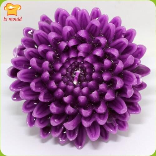 Big 3D Chrysanthemum Silicone Molds For Soap And Candle Craft Clay Moulds