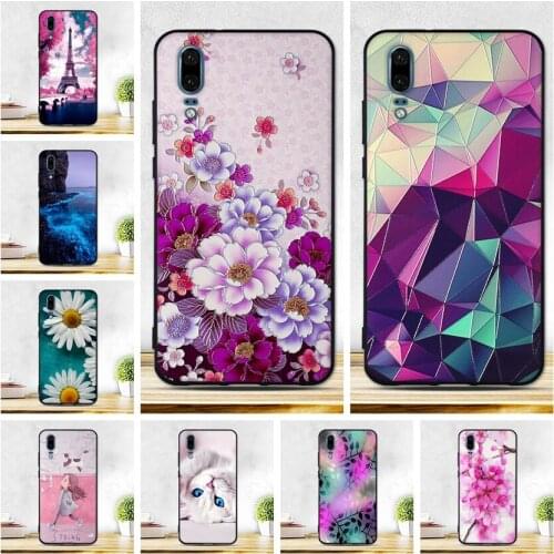 For Huawei P20 Case Pattern TPU Slim Back Cover for Huawei p20 Cover Soft Silicone Phone Bags for Huawei P 20 Back Protective