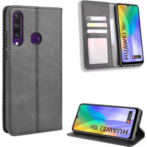 For Huawei Y6P Case 6.3 inch Luxury Flip PU Leather Wallet Magnetic Adsorption Shockproof Case For Huawei Y6P Phone Bags