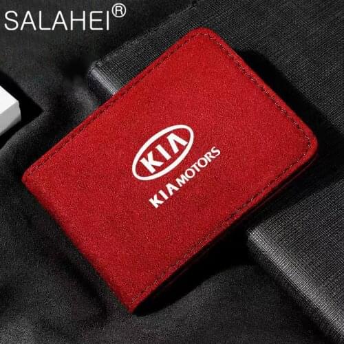 Car Driver License Holder Soft Suede For KIA K2 K3 K4 K5 Sorento Sportage Optima Rio Ceed Cerato Venga Soul Auto Accessories