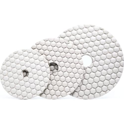 3"/4"/5" Dry Buffing pad Diamond Final Polishing Pad White Buff Disc for Marble Granite Concrete Stone 2 Pieces