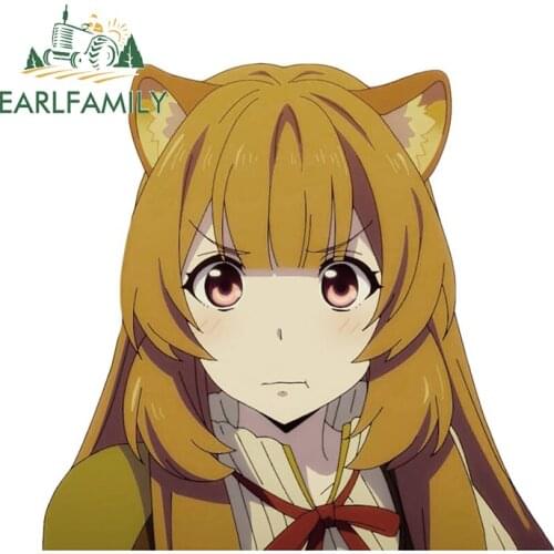 EARLFAMILY 13cm x 12.5cm for Raphtalia Big Qt Alert Car Sticker Funny JDM Stickers DIY Custom Printing Waterproof 3D Vinyl Decal