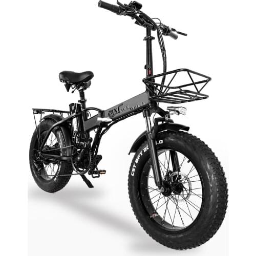 20X4.0 Inch Electric Snow Bike, Fat Tire, 48V Powerful Lithium Battery, Power Assist Bicycle GW20 750W Folding Bike