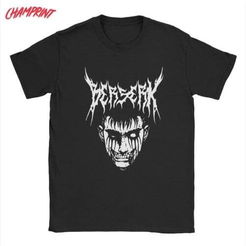 Berserk Guts Mens T Shirt Swordsman Gatsu Anime Fun Tees Short Sleeve Round Neck T-Shirts Cotton Summer Clothes