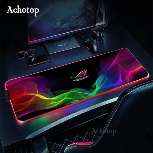 RGB ASUS Logo Mouse Pad RGB Gaming Mouse Pad ROG Computer Keyboard Pad Mat Led Extended Mousepad With 14 Lighting Modes