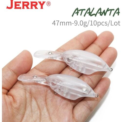 Jerry Atalanta 10pcs 9g unpainted blank hard plasitc lures ultralight fishing lures plug floating rattling crank bait wobbler