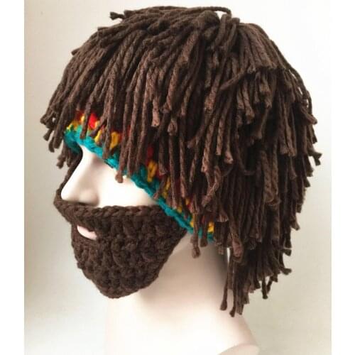 Wacky ideas cap & wigs beard cap Autumn/Winter men and women knitting wool hat Outdoor hunting Camouflage cap