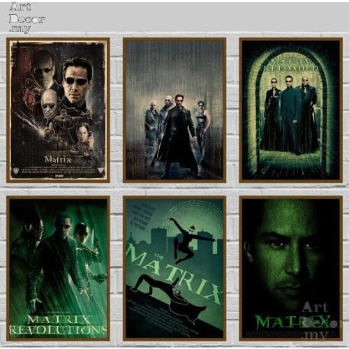 Matrix Retro Kraft Paper Movie Poster For Home Art Decoration Posters