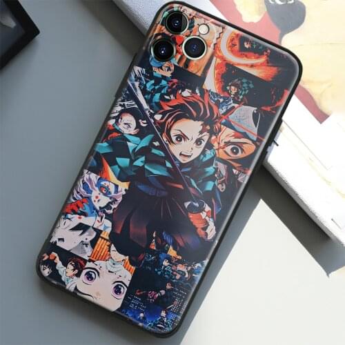 Kimetsu No Yaiba Tangiro Kamado Glass Soft Silicone Phone Case for IPhone SE 6s 7 8 Plus X XR XS 11 12 Mini Pro Max Cover Shell