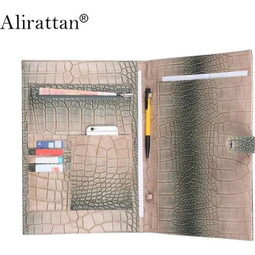 Alirattan Hot Sale Folder Fashion New Ostrich Python Business Bag High Quality Briefcase Book Folder Briefcase Case Folding Bag