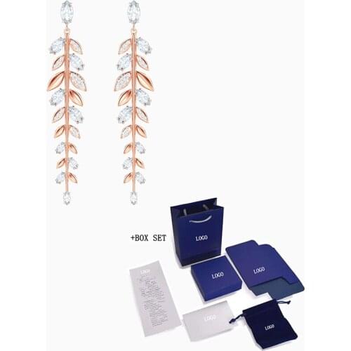 New Delicate Leaf and foliage pierced earrings embellish a romantic gift of luxury jewelry for a girlfriend