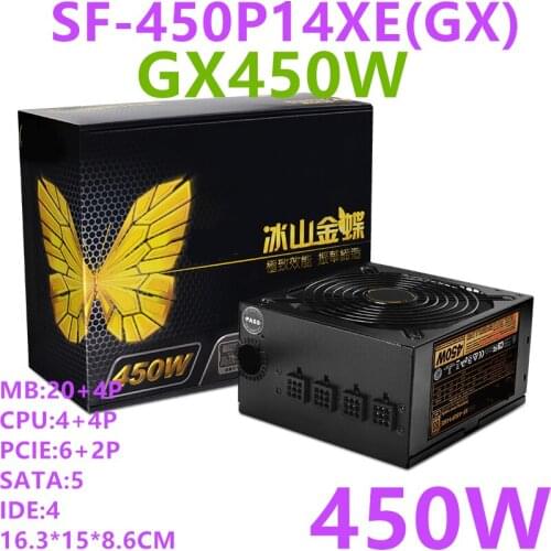 New PSU For Super Flower Brand Golden Butterfly GX450W 1660 1060 584 Silent Game Power Supply 450W Power Supply SF-450P14XE(GX)