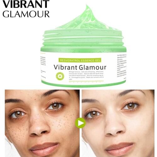 VIBRANT GLAMOUR Resveratrol Gel Anti-Freckle Face Cream Whitening Moisturizing Shrink Pores Acne Marks Day Cream Skin Care