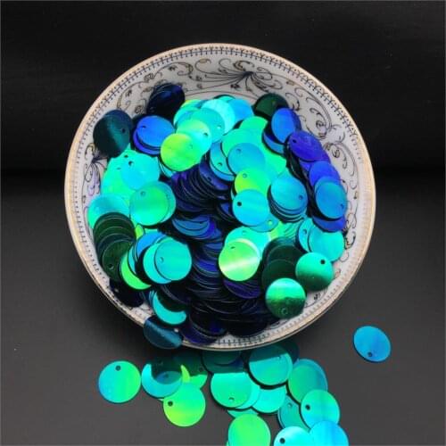 12mm 50g Flat Round Sequins PVC Paillette For Crafts Belly Dance Garments With 1 Side Hole Black Green Confetti Spangles