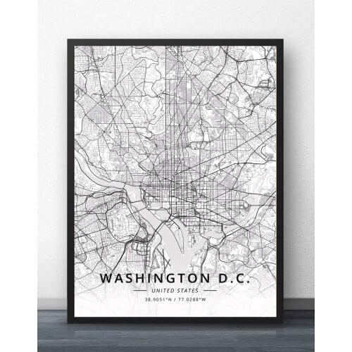 Washington DC US Map Poster