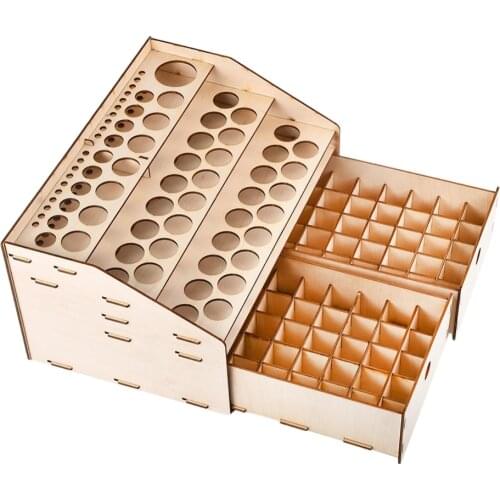 Natural Wooden Paint Rack Stand Pigment Ink Bottle Paints Tool Storage Cabinet Holder Organizer for Multi Bottles of Paints