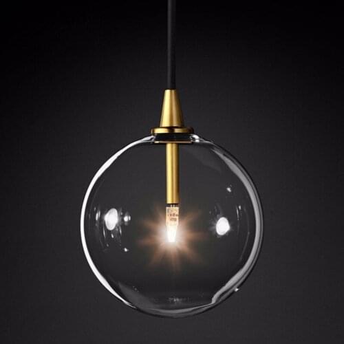 Simple Clear Glass Pendant Light Modern Led Ceiling Kitchen Hanging Lamp Bar Restaurant Light Living Room Decor Lighting Fixture