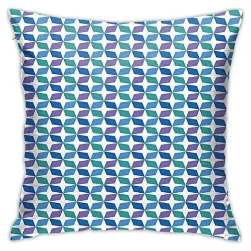 Pooizsdzzz Personalized Abraction Geometric Shapes Repeated n Decorative Pillow Cover Printed Zipper Throw Pillow Cover