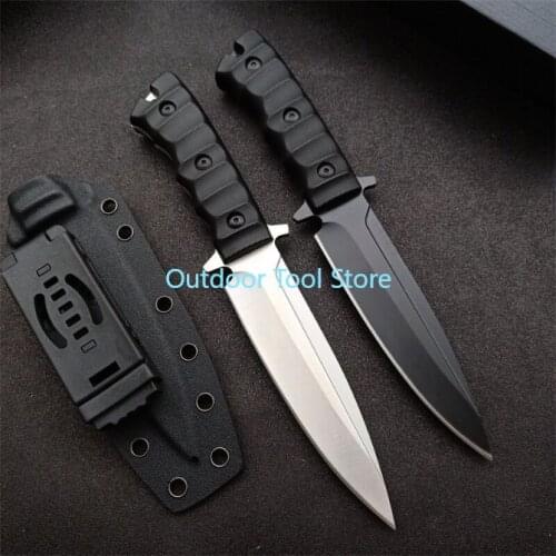 Black Phoenix Tactical Knife Fixed Blade Knife DC53 Blade Nylon Straight Knife Camping Hunting Outdoor Knife with Sheath