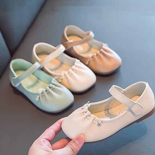 Spring Kids White Princess Shoes Children Baby Girls Sweet Casual Soft Bottom Korean Sneakers Wedding Dance Leather Shoes 2021