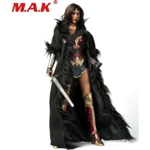 VSTOYS 1/6 Black Diana Cloak Long Coat & Belt Female Clothes F 12'' Figure Dolls