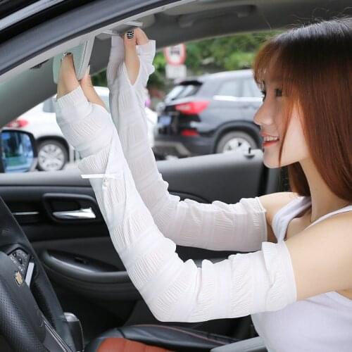 Sunscreen Sleeves Women Long Gloves Summer Ice Wire Arm Sleeve Drive Lady Thin Anti-ultraviolet Hand Muff Luvas Guantes H3122