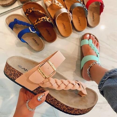 2021 Womens Slippers Summer New Fashion Open Toe Flat Sandals Plus Size European And American Leisure Outdoor Couple Slippers