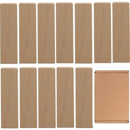 12pcs Unfinished Wooden Blocks for Sculpture Stamps Carving DIY Craft Name Engraving Materials 19QB