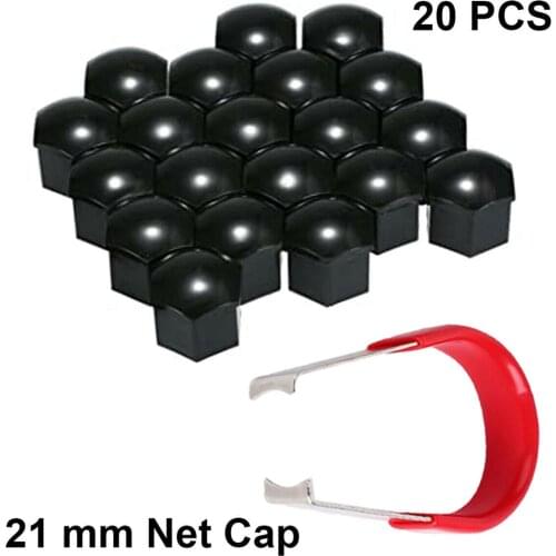 + REMOVAL TOOL Wheel 20PCS NUT BOLT 21MM ALLOY Accessories Black CAP Gloss