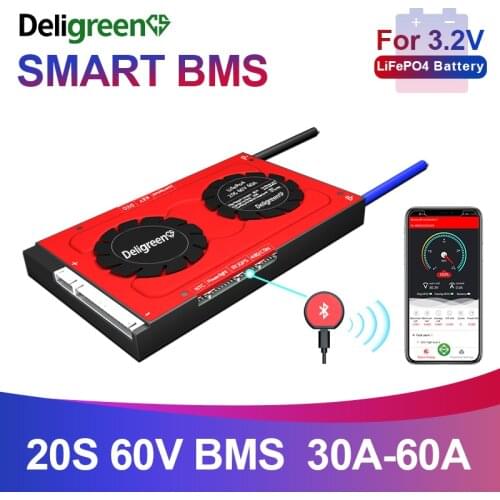 20S Smart BMS 60V LiFePO4 30A 40A 60A BT Module 485 UART CAN to USB device with Balancing waterproof